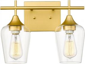 img 4 attached to Modern Gold Bathroom Vanity Light With Clear Glass Shades - Osimir WL9167-2D Gold Light Fixtures