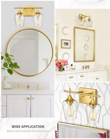 img 1 attached to Modern Gold Bathroom Vanity Light With Clear Glass Shades - Osimir WL9167-2D Gold Light Fixtures