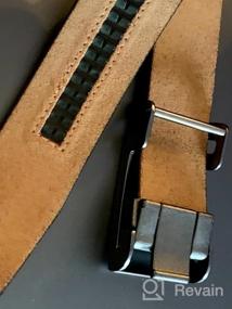 img 5 attached to Мужской итальянский ремень с трещоткой из натуральной кожи для джинсов - удобная повседневная регулируемая отделка, без магнита или пружины