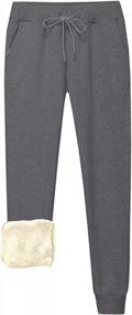 img 1 attached to Women'S Sherpa Fleece Lined Sweatpants Jogger Pants Warm Athletic Winter Wear