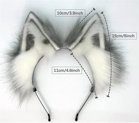 img 2 attached to CoFoWo Furry Cat Fox Wolf Ears Headband, Cosplay Costume Wolf Ears, Halloween Christmas Animal Cosplay Toy Gift