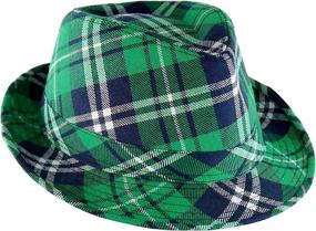 img 4 attached to Irish Plaid Green Fedora Hat For St. Patrick'S Day - Costume Accessories For Men, Women And Kids, Perfect For Leprechaun Costume