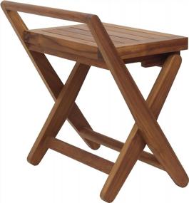 img 2 attached to Folding Teak Chair For Spas And Showers By AquaTeak