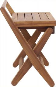 img 3 attached to Folding Teak Chair For Spas And Showers By AquaTeak
