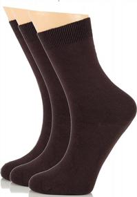 img 3 attached to Comfortable And Stylish: LAETAN Seamless Mid-Calf Bamboo Dress Socks For Women (3 Pairs)