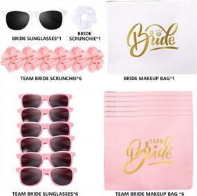 img 3 attached to Wedding Day Bachelorette Party Supplies: Auihiay Bridesmaid Gift Set With Makeup Bags, Scrunchies And Sunglasses For Team Bride Bridal Shower And Bachelorette Proposals
