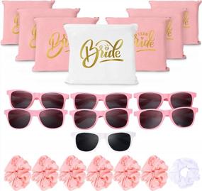 img 4 attached to Wedding Day Bachelorette Party Supplies: Auihiay Bridesmaid Gift Set With Makeup Bags, Scrunchies And Sunglasses For Team Bride Bridal Shower And Bachelorette Proposals