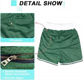 img 1 attached to Green Legend Retro Basketball Shorts