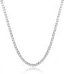 18k white gold plated 4.0mm cubic zirconia classic tennis necklace - 16/18/20/22/24 inch logo