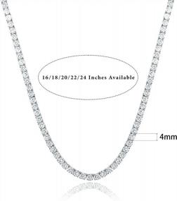 img 2 attached to 18K White Gold Plated 4.0Mm Cubic Zirconia Classic Tennis Necklace - 16/18/20/22/24 Inch