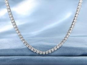 img 1 attached to 18K White Gold Plated 4.0Mm Cubic Zirconia Classic Tennis Necklace - 16/18/20/22/24 Inch