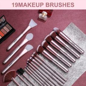 img 3 attached to JPNK Makeup Brush Set - 16 Brushes + 3PCS Silicone Facial Mask Brush & Face Mask Brush Soft Silicone Mud Applicator (Purple)
