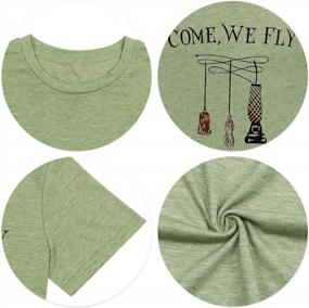 img 2 attached to Halloween Ready With MYHALF Come We Fly Tees | Women'S Hocus Pocus Shirt With Witch Broom Print