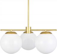 linea di liara satin brass modern 3 light globe chandelier - caserti mid century clear glass ceiling light for kitchen, dining room and hallways logo