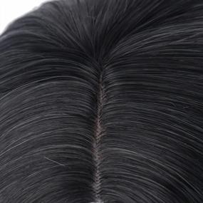 img 1 attached to Ombre Hair Silver Grey Синтетические парики для женщин - Короткий боб, прямой парик для косплея со средней частью, термостойкий от черного до серого (28 см)