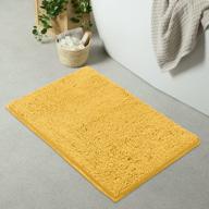 luxurux bath mat-extra-soft plush bath shower bathroom rug,1'' chenille microfiber material, super absorbent shaggy bath rug. machine wash & dry (24 x 36 inch, yellow) logo