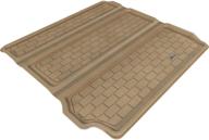 3d maxpider cargo custom fit all-weather floor mat for select nissan pathfinder models - kagu rubber (tan) logo