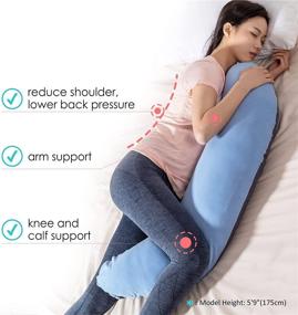 img 1 attached to 🤗 BYRIVER 39" Long Firm C Shaped Full Body Pillow for Men Women: A Comforting Anxiety Hug Pillow for Side Sleepers & Pregnancy Gift for New Moms