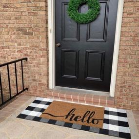 img 3 attached to Add Rustic Charm With KaHouen Buffalo Check Rug - Black & White Plaid (23.6"X51.2") For Kitchen/Living/Bed/Dining Room Layered Door Mats
