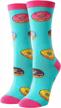 novelty llama and flamingo socks for women and girls: happypop's funny llama gifts with cute donut and flamingo patterns logo