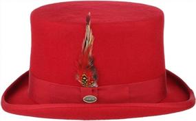 img 3 attached to GEMVIE Men Vintage Feather Top Hat Roll Up Bowler Hat Classic Party Costume Accessory Red