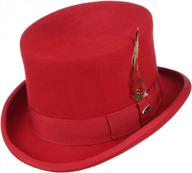 gemvie men vintage feather top hat roll up bowler hat classic party costume accessory red logo