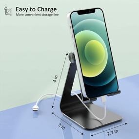 img 1 attached to MROCO Phone Stand, Adjustable Phone Holder Compatible With All Smartphone Mobile Phone, Aluminium Cell Phone Stand With Non Slip Pad For Desk, Home Office Phone Accessories, Portable, Black