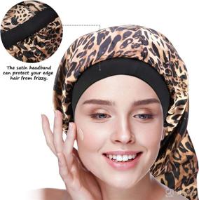 img 3 attached to 🐆 Leopard Elastic Bonnets for Styling Dreadlocks