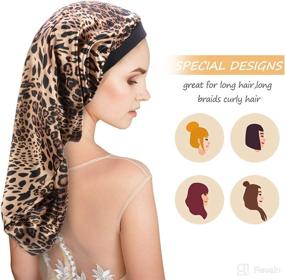 img 2 attached to 🐆 Leopard Elastic Bonnets for Styling Dreadlocks