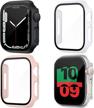 4-pack hard pc case & tempered glass screen protector for apple watch series 8/7 41mm - all around coverage! logo