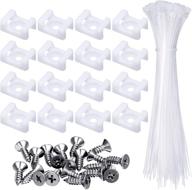 convenient 100-piece cable tie mount base and zip tie set with deep thread pan head screws - white logo