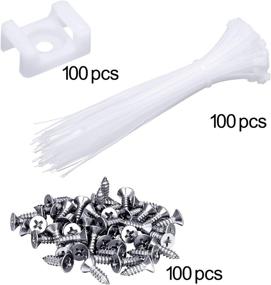 img 3 attached to Convenient 100-Piece Cable Tie Mount Base and Zip Tie Set with Deep Thread Pan Head Screws - White