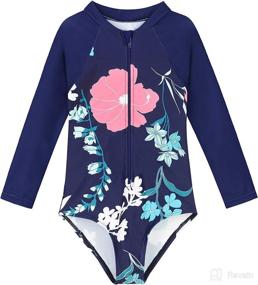 img 3 attached to 🩲 Adorable Rash Guard Swimwear Set for Toddler Girls - Baby Girl Swimsuits and Bathing Suits