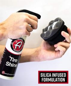 img 1 attached to 🚗 Adam's 16oz Tire Shine Spray - Effortless Application Tire Dressing with SiO2 for Glossy Wet Look, No Slinging, Works on Rubber, Vinyl & Plastic, Made in USA