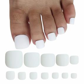 img 1 attached to 576Pc Matte Press On Toenails Short Square Fake Tips Full Cover Acrylic False Toe Nails 24 Colors With Case For Women Teen Girls Pedicure Decor - LoveOurHome