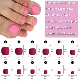 img 3 attached to 576Pc Matte Press On Toenails Short Square Fake Nail Tips Full Cover Acrylic False Toe Nails 24 Colors With Case For Women Teen Girls Pedicure Decor - LoveOurHome