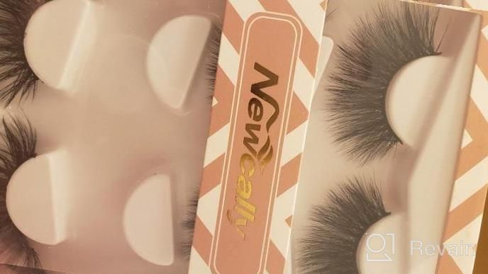 img 1 attached to Newcally Manga Lashes Natural Wispy False Eyelashes Asian 5 Pairs Clear Band 3D Strip Fake Eye Lashes Korean Japanese Lashes Anime review by Jessica Washington