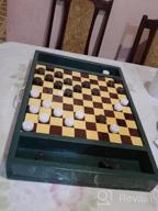 img 1 attached to Marble White & Green Onyx Checkers Set - 32 Handmade Non-Wooden Pieces For 15" Board - Complete Game Figures review by Terrance Palau