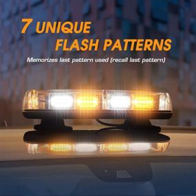 img 2 attached to High Visibility LED Strobe Light for Vehicles - 72 LED Warning Safety Flashing Beacon Lights with Magnetic Mounts and 16.4 ft Power Cord