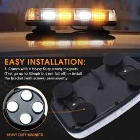 img 1 attached to High Visibility LED Strobe Light for Vehicles - 72 LED Warning Safety Flashing Beacon Lights with Magnetic Mounts and 16.4 ft Power Cord