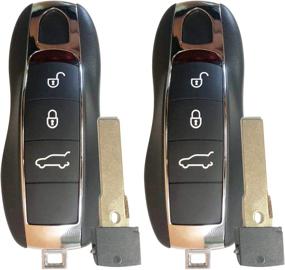 img 2 attached to 🔑 Enhance Your Porsche Driving Experience with AUTOKEYMAX's Keyless Entry Remote Car Key Fob - Compatible with Porsche Panamera 911 Cayenne KR55WK50138 (PAIR)