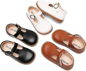 img 3 attached to 👧 DADAWEN Classic School Uniform Flats for Toddler Girls' Shoes