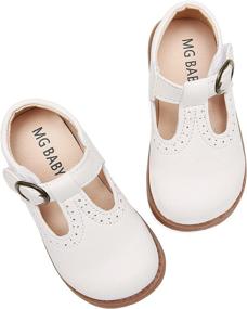 img 4 attached to 👧 DADAWEN Classic School Uniform Flats for Toddler Girls' Shoes