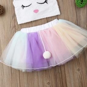 img 1 attached to 2Pcs Toddler Kids Baby Girls Easter Outfits - Bunny Sleeveless Tops+Tutu Skirt Summer Clothes