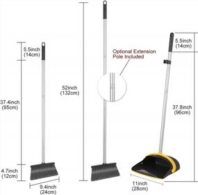 img 3 attached to Upgrade Your Cleaning With Yocada'S 52" Long Handle Broom And Dustpan Set - Perfect For Home, Kitchen, Office, And Pet Hair Cleanup!
