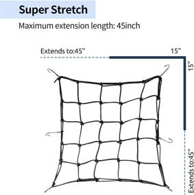 img 3 attached to 🏍️ SunFounder Super Strong Stretch Heavy-Duty 15" Cargo Net for Motorcycle ATV - Ultimate Versatility with Iron Hooks