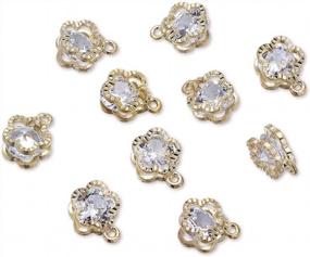 img 3 attached to 100 Stunning Cubic Zirconia Flower Charms In KC Gold For Jewelry Making