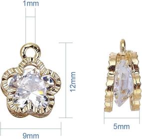 img 2 attached to 100 Stunning Cubic Zirconia Flower Charms In KC Gold For Jewelry Making