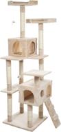 ultimate cat condo tower collection - petmaker 5-tier: scratching, napping, perches, kitty huts & toys for multiple cats logo