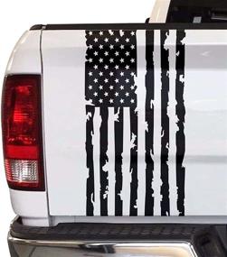 img 4 attached to Distressed American Tailgate Compatible Sticker Exterior Accessories